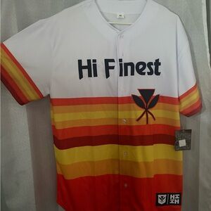 Men's Striped Jersey - Red, Orange, Yellow